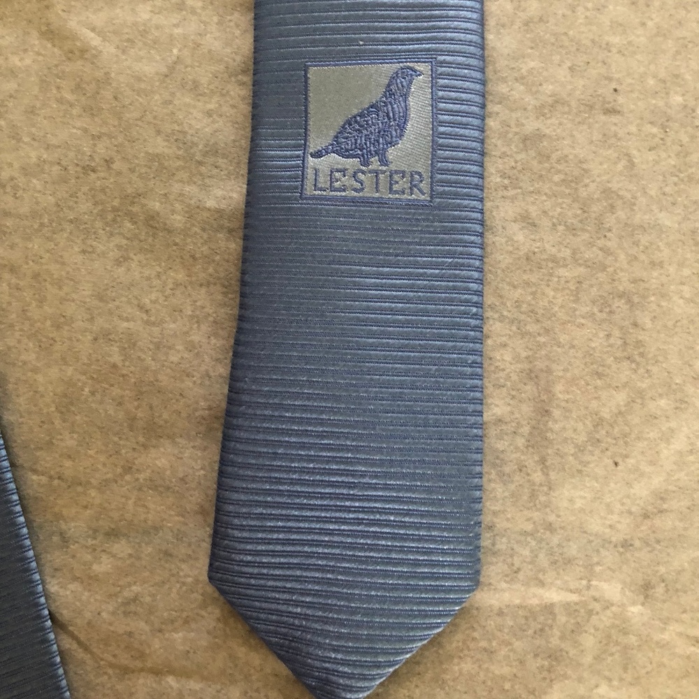 LESTER MADE IN ITALY 100% SILK TIE PASTEL BLUE